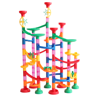 儿童积木益智拼装搭建滚珠轨道百变滑球塔3到6岁男孩智力动脑玩具