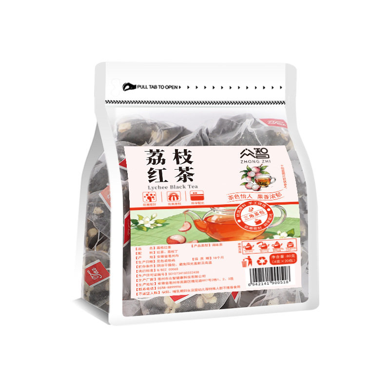 荔枝红茶20茶包 荔枝味红茶冷泡热泡均可 独立三角包便携花草茶饮