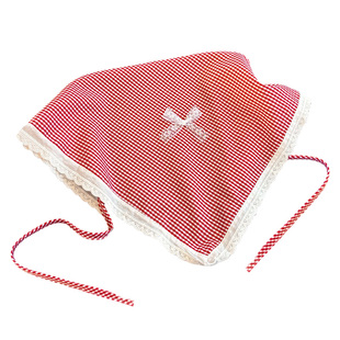 周也白色蕾丝头巾发箍一体三角巾女2024年新款海边女款田园风头饰