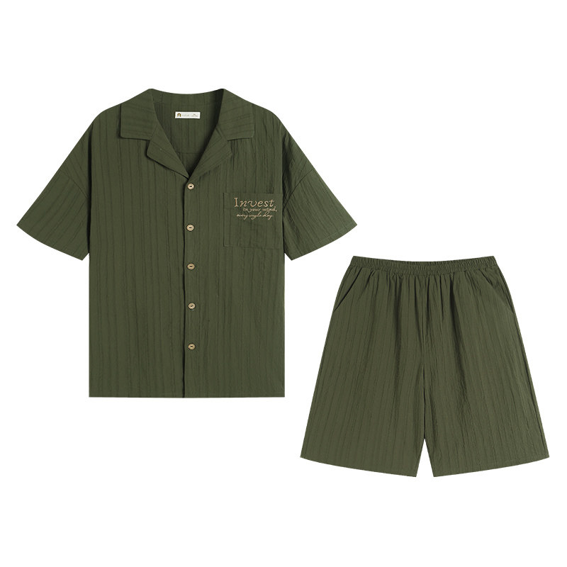 夏季纯棉情侣简约时尚家居服套装