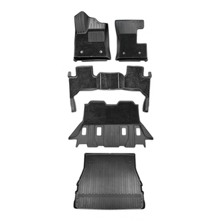 适用于兰德酷路泽lc300脚垫改装件双层美尼斯厚毯面地垫TPE后箱垫