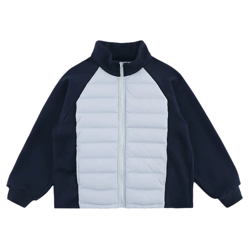 oddtails男童拼色保暖立领羽绒服冬季新款蓄热锁温轻便外套高中生