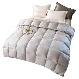 直播现做5A鹅王98白鹅绒冬被加厚保暖静音双人春秋羽绒95鹅绒被子