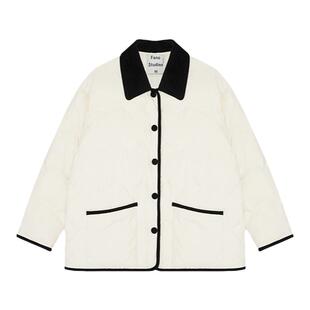 范洛Fano 羽绒服女冬季防寒90白鸭绒宽松加厚保暖灯芯绒拼色外套