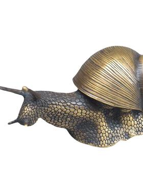 实心纯铜蜗牛摆件书房办公桌客厅装饰工艺礼品客厅博物架复古摆设