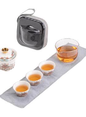 苏氏陶瓷羊脂玉材质旅行茶具