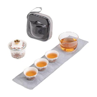苏氏陶瓷羊脂玉材质旅行茶具