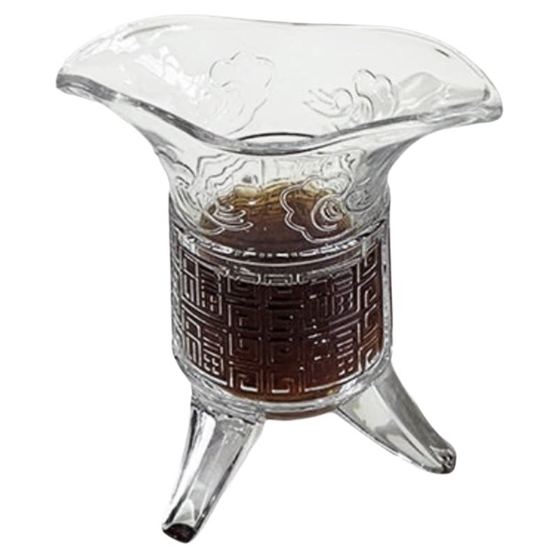 仿古磨砂渐变黑三足帝王杯