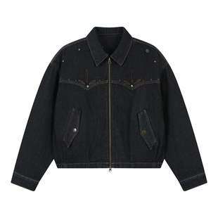 mostwanted西部感明线刺绣钉珠原牛夹克2026春季新款牛仔外套男女