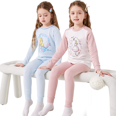 迪士尼秋冬女童纯棉全棉内衣套装