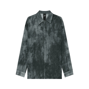 JDV男装春季新款时尚百搭休闲男士复古绿色泼墨晕染衬衫WIC5642