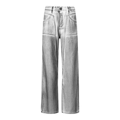 【王玉雯同款】白擦色脏脏牛仔裤