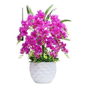 蝴蝶兰仿真花艺摆件客厅室内绢花餐桌摆花干花束摆设假花装饰品