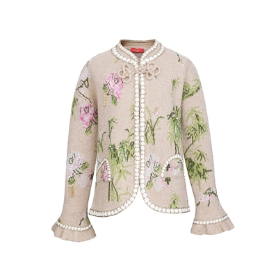 lefame开衫手工盘扣毛织开衫