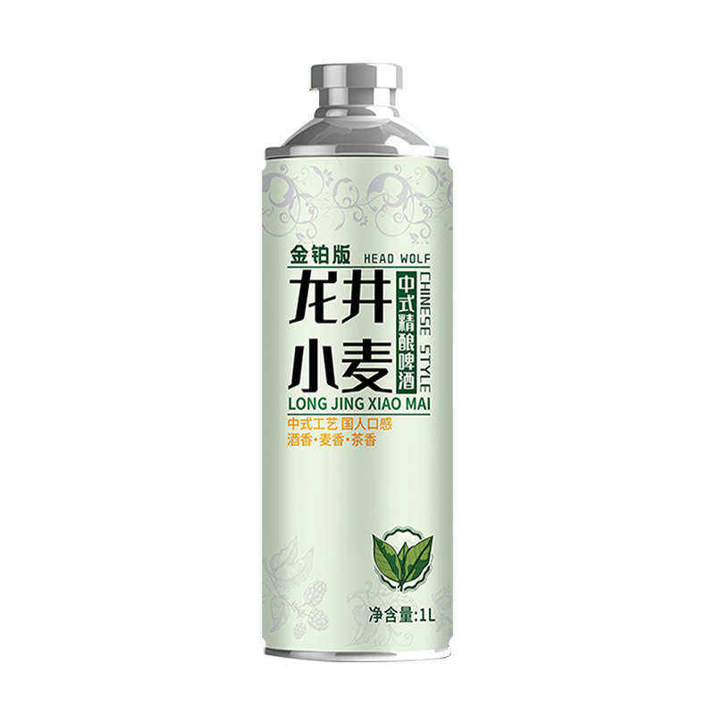 头狼茉莉花茶中式精酿啤酒龙井乌龙毛尖茶啤全麦原浆精酿1L大罐装