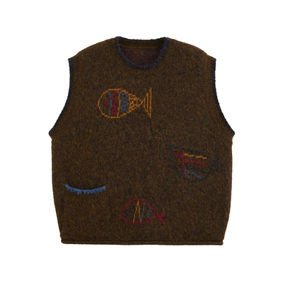 男童复古保暖针织马甲亲子款