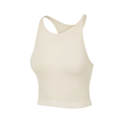 凡圣瑜伽Q弹透气一体织运动背心夏季短款紧身一体杯健身服F16216