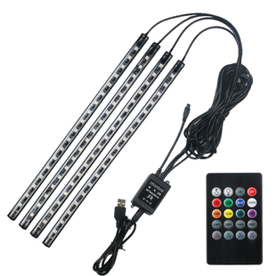 汽车氛围灯车内呼吸车载usb脚底气氛灯声控免改装led内饰装饰灯