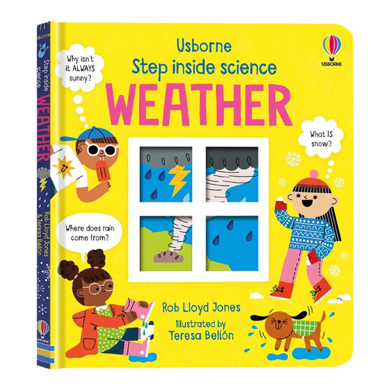 Usborne出品 走进科学 天气 英文原版 Step inside science Weather 尤斯伯恩 儿童科普认知绘本 早教启蒙洞洞纸板翻翻书 精装