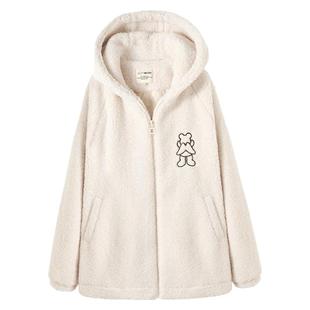 学院风少女羊羔毛绒外套大童秋冬季加厚小翅膀初中学生棉服高中女