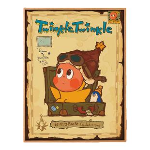 星星人数数字油画diy手工填充色填色油彩画解压治愈系卡通动漫画