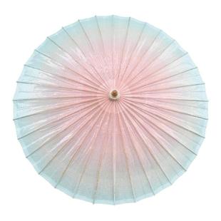 非遗纯手工油纸伞晴雨两用舞蹈道具古典汉服旗袍古风蓝色绿色渐变