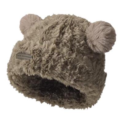 可爱小熊保暖毛球米奇帽子秋冬天加厚毛绒帽护耳包头帽显脸小盆帽