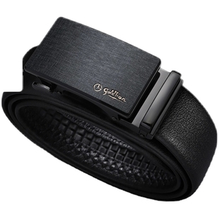 金利来皮带男士新款哑光纹理自动扣防指纹头层牛皮光面商务裤腰带