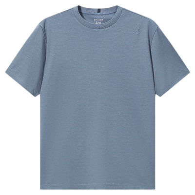 蜘蛛春夏男休闲纯色圆领短袖T恤