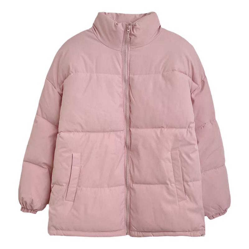 奶呼呼粉色加厚羽绒棉服女棉袄冬季新款时尚面包服学生港风棉衣潮