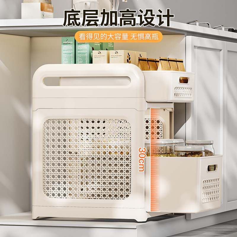 批发杂物收纳创意餐边带储物柜客厅中置物架多功能柜小推车轮复古