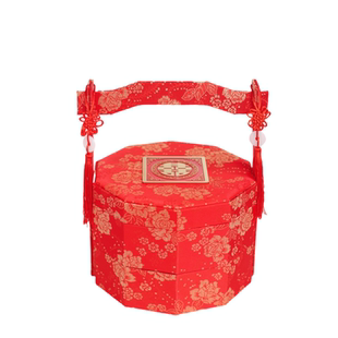 复古礼金盒提亲聘礼手提篮彩礼钱盒子中式订婚装10万喜糖红枣食盒