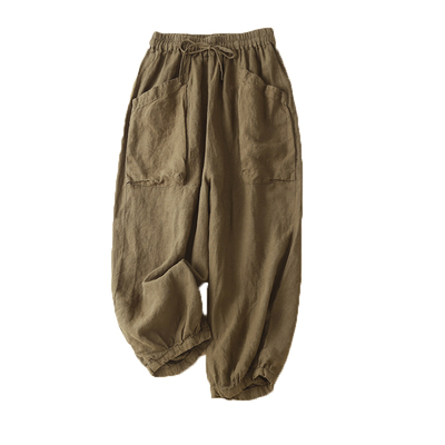 大码高腰哈伦裤女休闲文艺灯笼裤