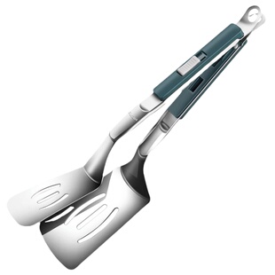304不锈钢煎鱼铲子夹子翻鱼炸鱼神器多功能牛排夹煎饼夹厨房煎铲