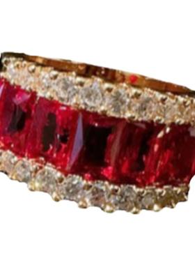 辛德瑞拉暮光黄宝石花朵耳环 古董感镀18K金弧形拉丝锆石缠绕戒指