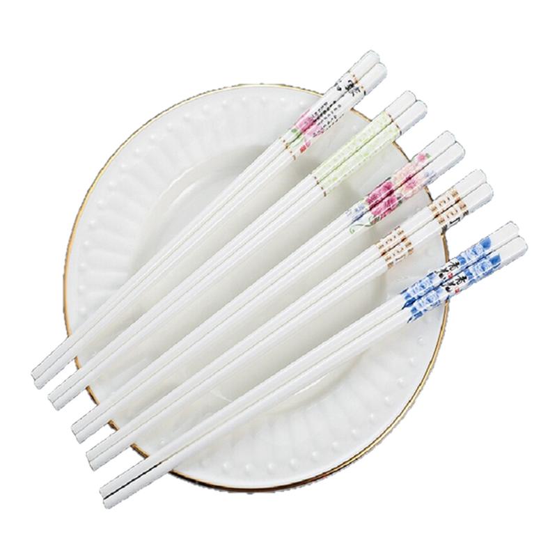 新款景德镇正品陶瓷筷高级正品家庭防霉防滑高档餐具骨瓷筷子家用