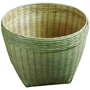 竹编箩筐收纳筐淘米箩粮食竹筐竹制品竹篓喜事筐演出大号竹篮扁担