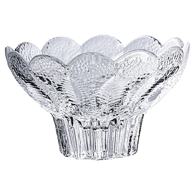 花瓣浮雕玻璃透明沙拉甜品碗