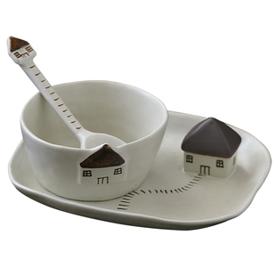 玩物志早餐一人食可爱餐具燕麦碗手工陶瓷点心盘水果沙拉碗盘