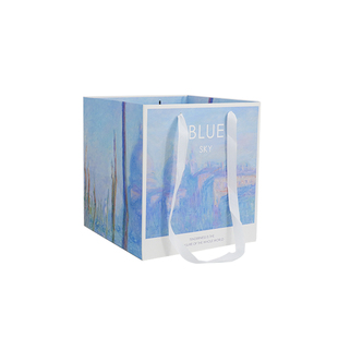 长拎绳鲜花手提袋花店花束花艺包装袋抱抱桶礼盒情人节礼品袋定制