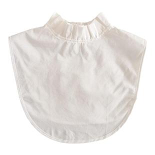 花边半高领秋冬立领假领子女衬衫百搭假领白色纯棉打底毛衣装饰领