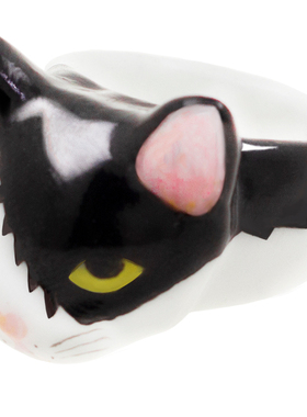 【丛林系列】奶牛猫陶瓷少女戒指
