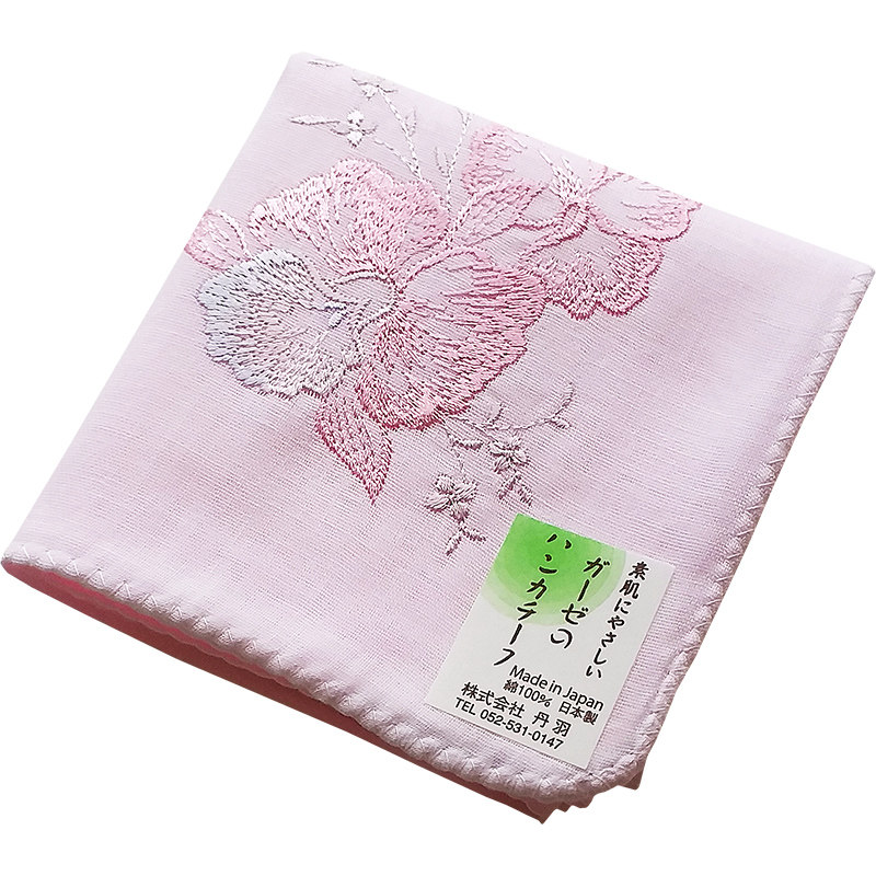 日本制造NIWAGAUZE46cm刺绣手帕