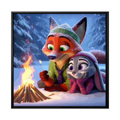 可爱卡通疯狂动物城diy数字油画