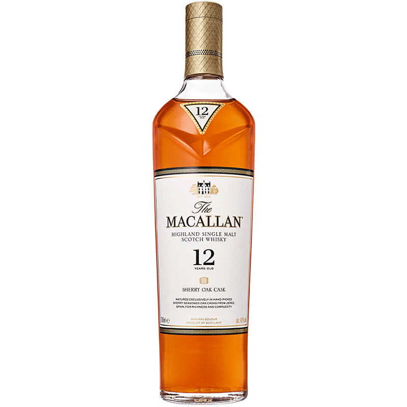 麦卡伦12年雪莉桶单桶Macallan苏格兰单一麦芽威士忌700ml洋酒