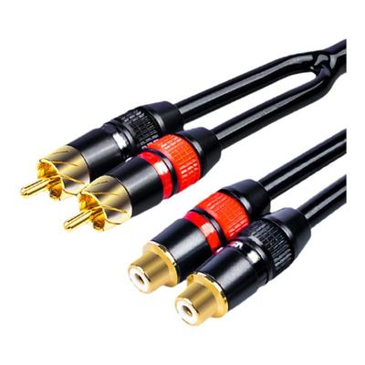 双莲花公转双母RCA音频延长线