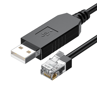 帝特usb转rj12 rs232串口线网口水晶头适用于新能源储能电池设备调试监控plc工控考勤机调试线IOT5078-1M