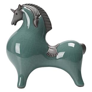 陶瓷唐马电视机上的小摆件办公桌面高级感中式复古小众生肖马礼品