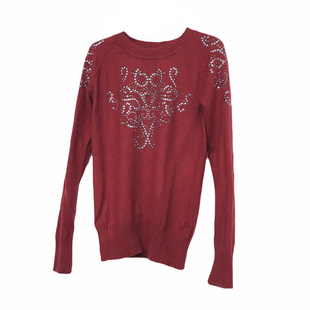 艾格淘特/S专柜正品断码 女秋冬暗红色兔毛混纺圆领薄毛衣N7312