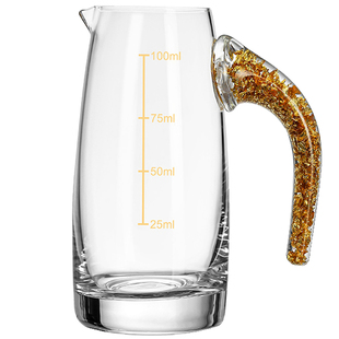 金山金箔白酒杯分酒器家用水晶玻璃分酒盅红酒分酒器酒店饭店专用